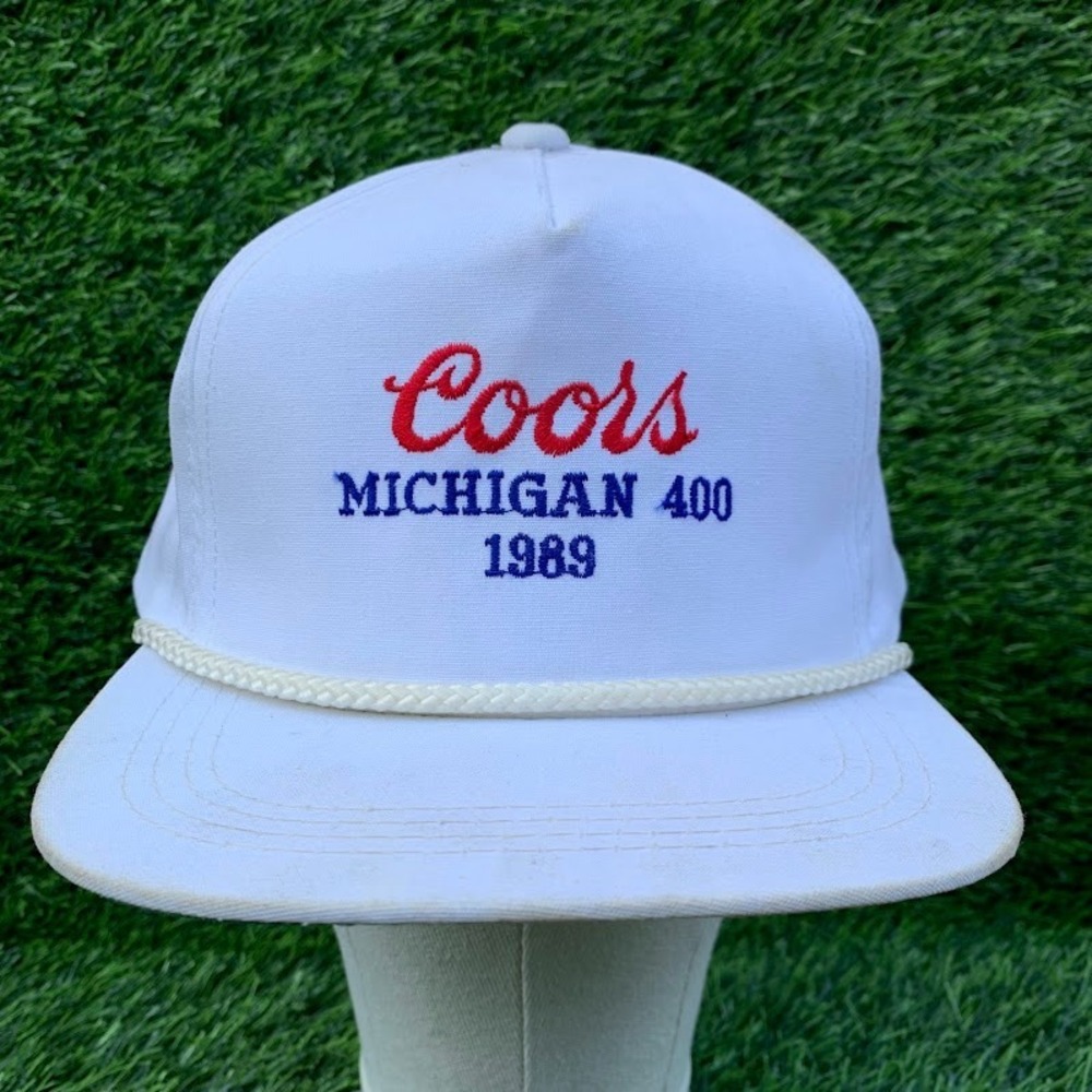 Vintage Yupoong NASCAR 400 Michigan International Speedway Snapback Hat White - Picture 1 of 9
